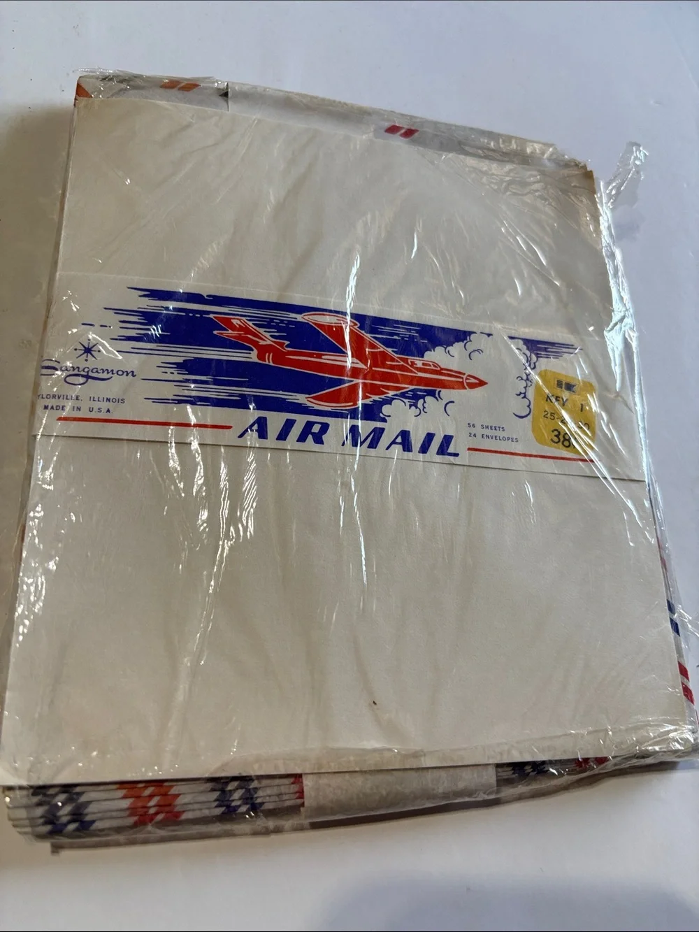 Vintage Air Mail Stationery Set Plane Graphic Junk Journal Envelopes VTG